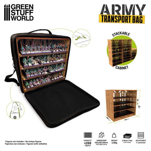 [ GSW11936 ] Green stuff world Army transport bag