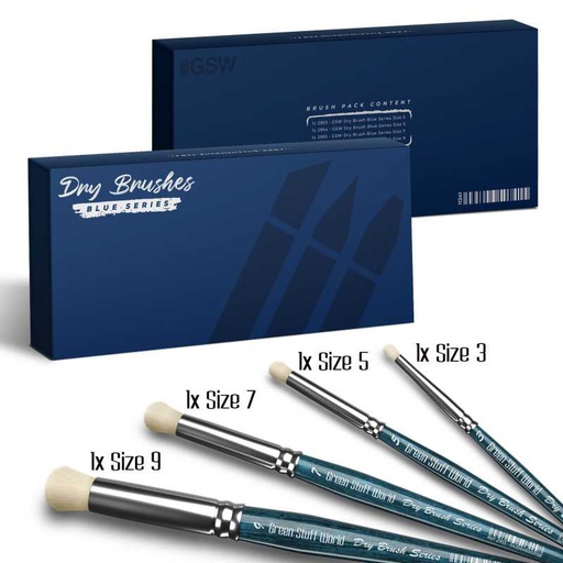 [ GSW11241 ] Green Stuff World Dry Brushes Blue Series 4pcs.