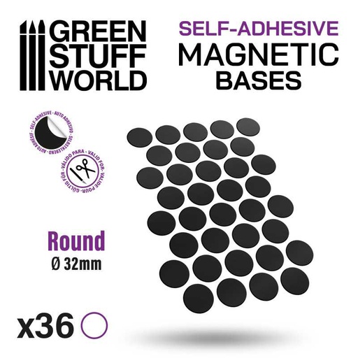 [ GSW10863 ] Green stuff world Round Magnetic Sheet SELF-ADHESIVE - 32mm