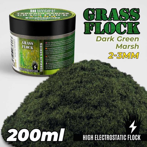 [ GSW11146 ] Green Stuff World Statische Grasvlok 2-3mm - DONKERGROEN MOERAS - 200 ml