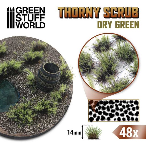 [ GSW11501 ] Green stuff world Thorny Scrub Dry green 14mm
