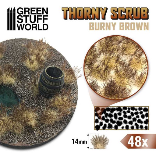 [ GSW11506 ] Green stuff world Thorny spiky scrub burny brown 14mm