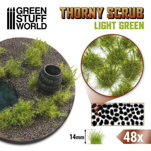 [ GSW11499 ] Green stuff world Thorny spiky scrub light green 14mm