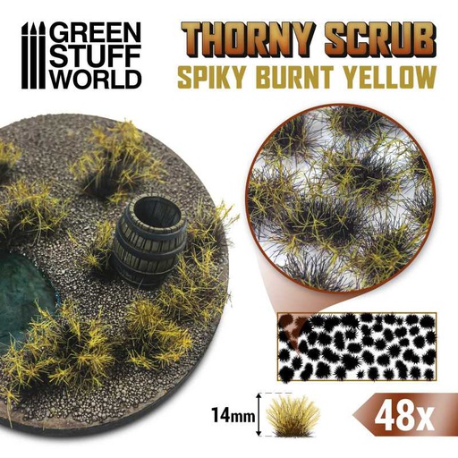 [ GSW11503 ] Green stuff world Thorny spiky scrub Brunt yellow 14mm