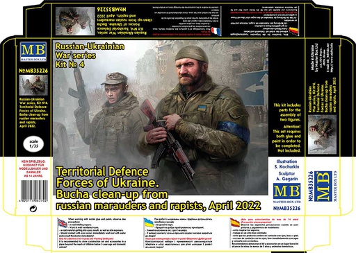 [ MB35226 ] Masterbox Territorial Defence Forces of Ukraine. Bucha clean-up from russian marauders and rapists, April 2022 1/35