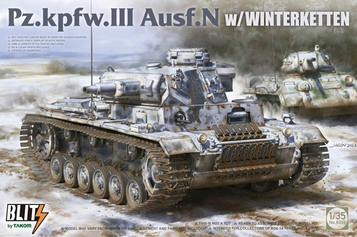 [ TAKOM8011 ] Takom Pz.kpfw.III Ausf. N W/winterketten 1/35