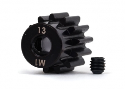 [ TRX-6483X ] Traxxas Gear, 13-T pinion (machined, hardened steel) (1.0 metric pitch) (fits 5mm shaft)/ set screw - TRX6483X