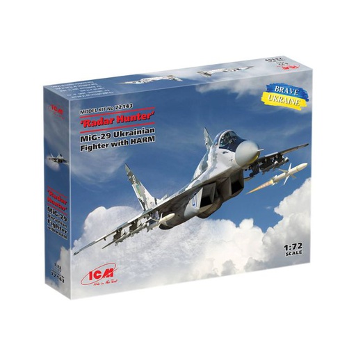 [ ICM72143 ] Radar Hunter Mig-29 Ukrainian Fighter with HARM missiles 1/72