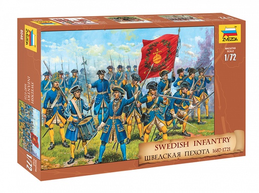 [ ZVE8048 ] Zvezda Swedish Infantry 1687-1721 1/72