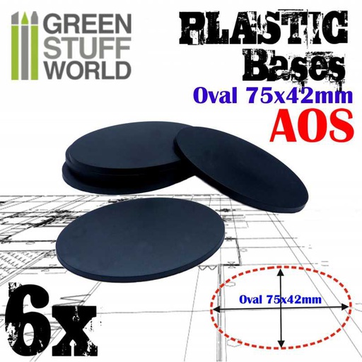 [ GSW9890 ] Green stuff world Plastic Bases - Oval Pill 75x42mm AOS