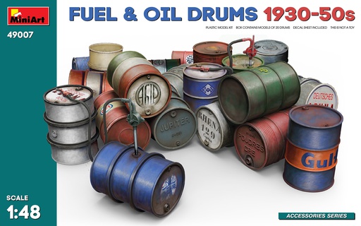 [ MINIART49007 ] Fuel & oil drums 1930-50s 1/48