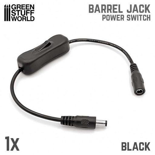 [ GSW4300 ] Green stuff world Barrel Jack Power Switch - Black