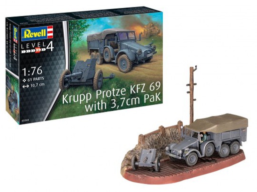 [ RE03344 ] Revell Krupp Protze KFZ 69 with 3,7cm PaK 1/76