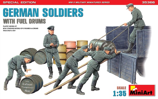 [ MINIART35366 ] Miniart German Soldiers With Fuel Drums 1/35