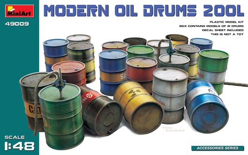 [ MINIART49009 ] Miniart Modern Oil Drums 200L 1/35