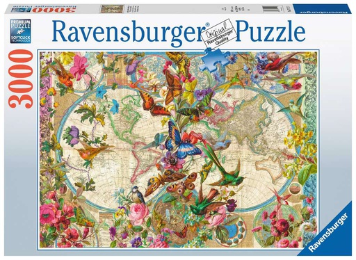 [ RAV171170 ]  Ravensburger puzzel Flora en fauna wereldkaart (3000 stukjes)