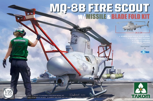[ TAKOM2169 ] Takom MQ-8B Fire scout w/missile & blade fold kit 1/35
