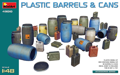 [ MINIART49010 ] Miniart plastic barrels & cans 1/48