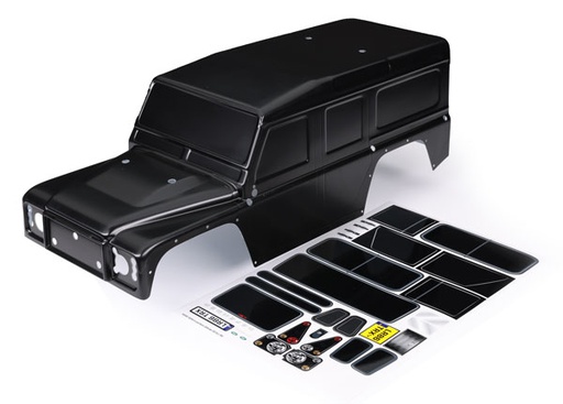 [ TRX-8011-BLK ] Traxxas Body, Land Rover® Defender®, black (painted)/ decals - TRX8011-blk