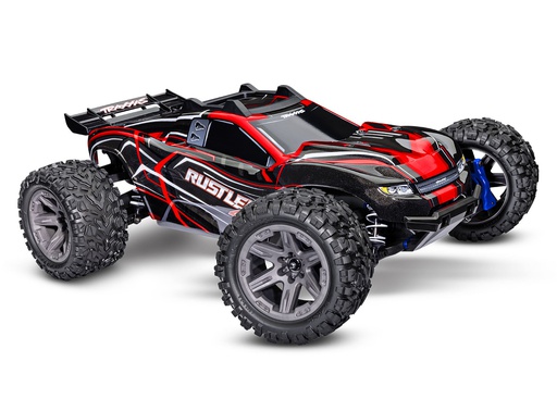 [ TRX-67164-4RED ] Traxxas Rustler 4X4 BL-2s Brushless: 1/10-scale 4WD Stadium Truck TQ 2.4GHz - Red - trx67164-4red
