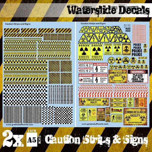 [ GSW2011 ] Green stuff world Waterslide Decals - Caution Strips and Signs