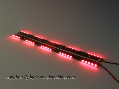 [ PK-BackFire-L-R ] Paar BackFire LED'S 130 x 7,5 mm Rood, 5 x 5