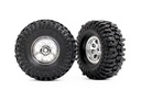 [ TRX-9873 ] Traxxas  Tires & wheels, assembled (chrome 1.0" wheels, Mickey Thompson® Baja Pro™ Xs 2.4x1.0" tires) (2) - trx9873