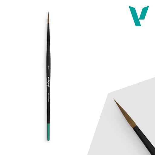 [ VALB01003 ] Vallejo Pro Modeler Natural Hair Round Brush / penseel  No. 3