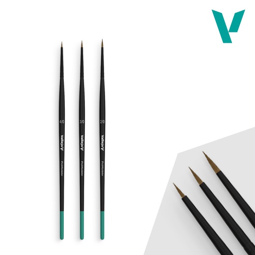 [ VALB01990 ] Vallejo Pro Modeler Definition Set - Natural Hair (Sizes 4/0, 3/0 & 2/0)
