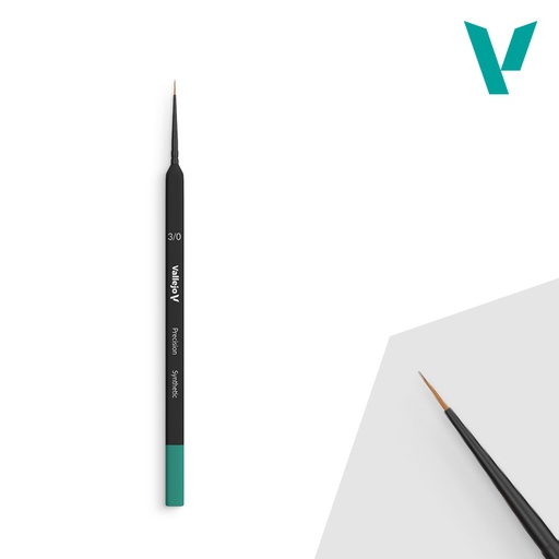 [ VALB03030 ] Vallejo Precision Round Synthetic Brush, Triangular Handle No. 3/0