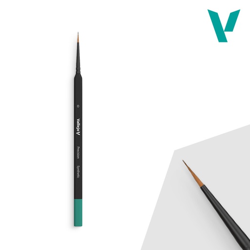 [ VALB03000 ] Vallejo Precision Round Synthetic Brush, Triangular Handle No. 0