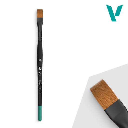 [ VALB04010 ] Vallejo Effects Flat Rectangular Synthetic Brush No. 10