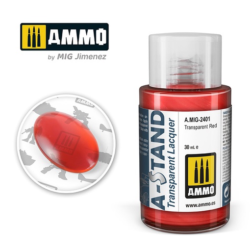 [ MIG2401 ] AMMO A-STAND TRANSPARENT RED 30ML JAR