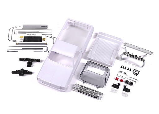 [ TRX-9811 ] Traxxas Body, Chevrolet K10 Truck (1979), complete (unassembled) (white, requires painting) (includes grille, side mirrors, door handles, roll bar, windshield wipers, & clipless mounting) (requires #9835 front & rear bumpers) - TRX9811