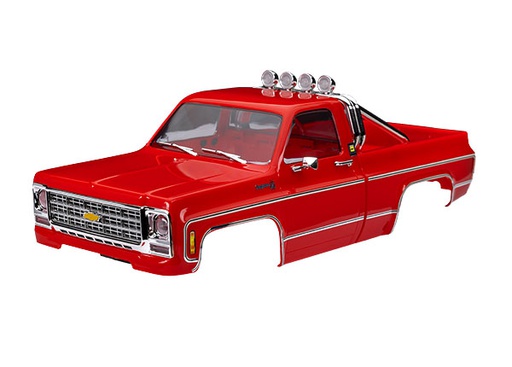 [ TRX-9811-RED ] Traxxas Body, Chevrolet K10 Truck (1979), complete, red (includes grille, side mirrors, door handles, roll bar, windshield wipers, & clipless mounting) (requires #9835 front & rear bumpers) - TRX9811-red
