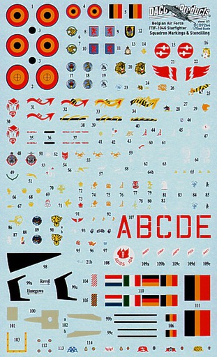 [ DACODCD7264 ] F-104G starfighter squadron markings & stencilling 1/72