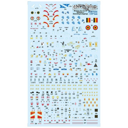 [ DACODCD4866 ] Belgian Air Force Mirage 5 stencilling & zappings 1/48