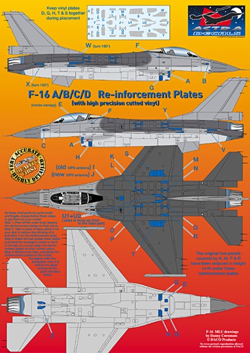 [ DACOASD4822 ] F-16 A/B/C/D Re-inforcement plates 1/48