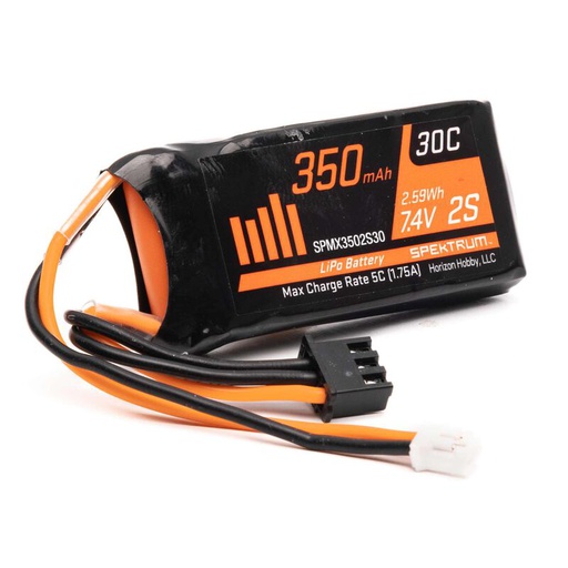 [ SPMX3502S30 ] Spektrum 7.4V 350mAh 2S LiPo Battery: SCX24 PH 2.0