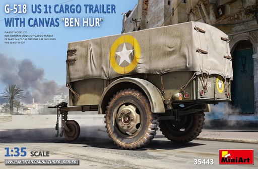 [ MINIART35443 ] Miniart G-518 US 1t CARGO Trailer with canvas "Ben Hur" 1/35