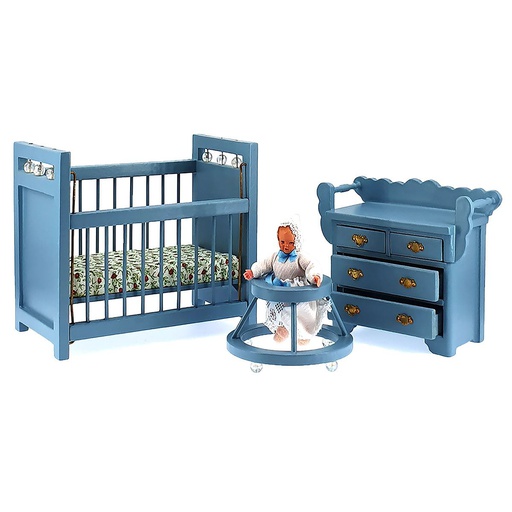 [ MM41490 ] Mini Mundus Peuterkamer, Blauw (3 delen)