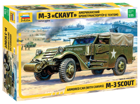 [ ZVE3581 ] Zvezda Armored &quot;Scout Car&quot; with Canvas M3 1/35
