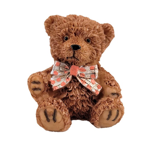 [ MM19765 ] Mini Mundus Teddybeer met strik, bruin