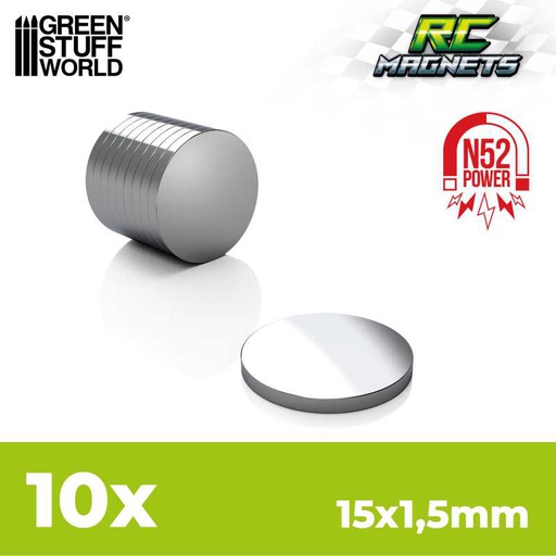 [ GSW12515 ] Green stuff world Neodymium Magnets 15x1,5mm - 10 units (N52)
