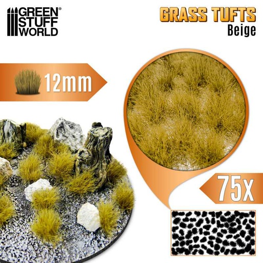 [ GSW12937 ] Green stuff world Static Grass Tufts 12 mm - Beige