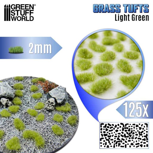 [ GSW12949 ] Green stuff world Static Grass Tufts 2 mm - Light Green