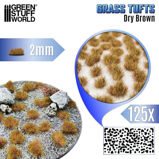 [ GSW12951 ] Green stuff world Static Grass Tufts 2 mm - Dry Brown
