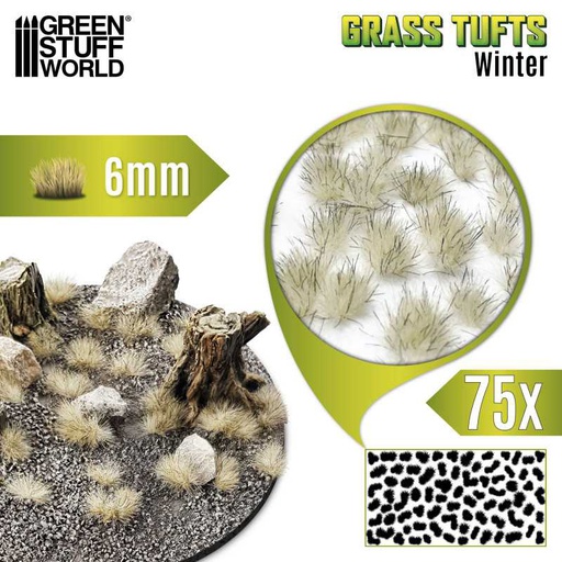 [ GSW10673 ] Green stuff world Static Grass Tufts 6 mm - Winter White