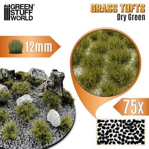 [ GSW12941 ] Green stuff world Static Grass Tufts 12 mm - Dry Green