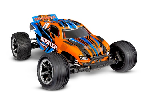 [ TRX-37254-8ORNG ] Traxxas Rustler 2wd Brushed HD incl battery & USB-C charger - Orange- TRX37254-8ORNG